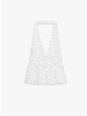 Zara White & Black Polka Dot Halter Peplum Top – NWT